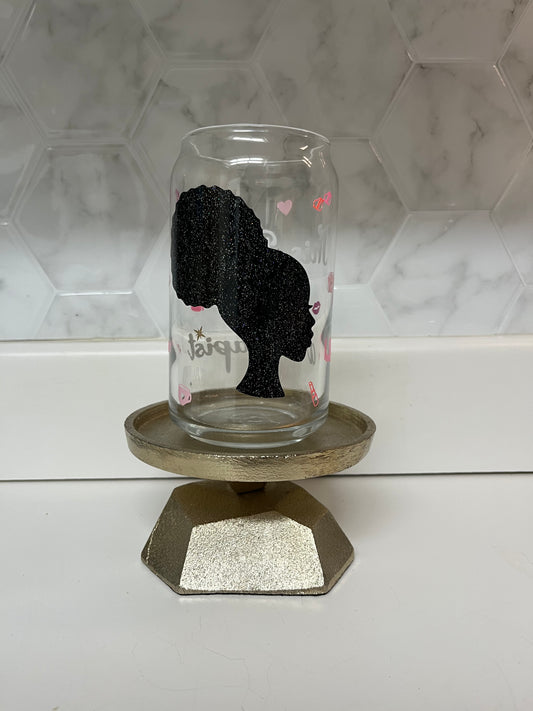 Black Barbie glass cup